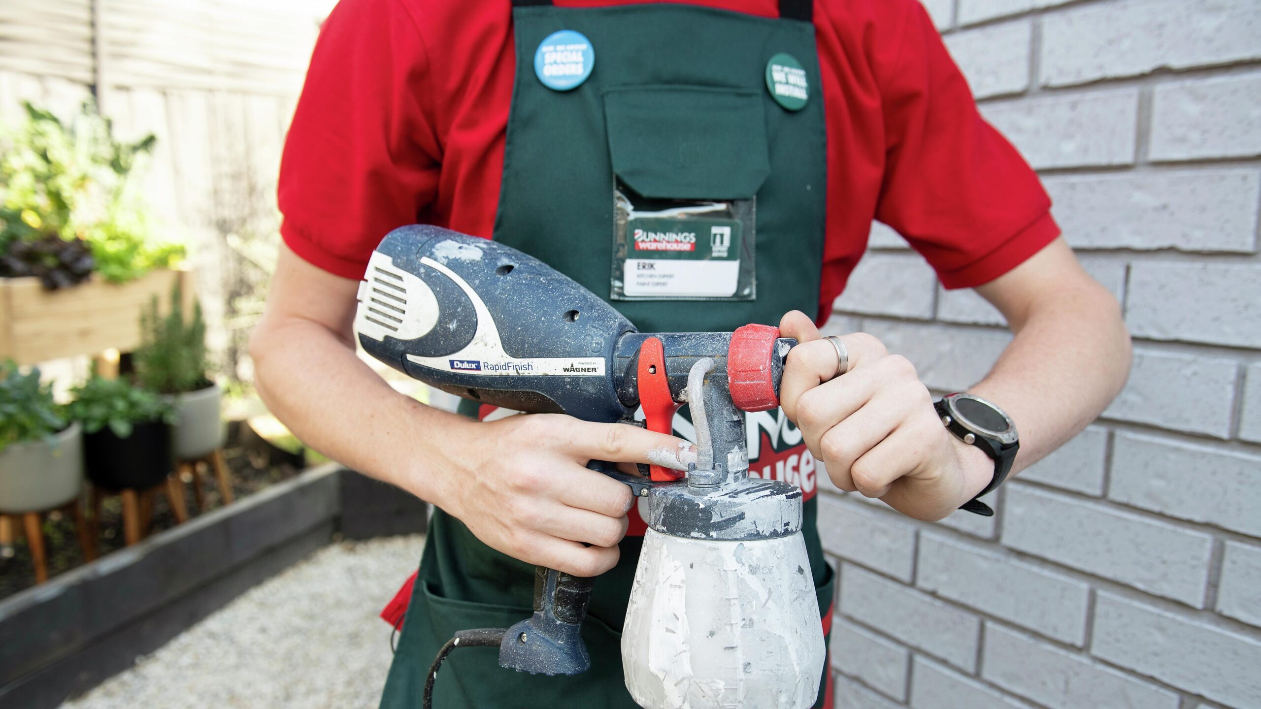 "HVLP Spray Gun being used in a home improvement project"